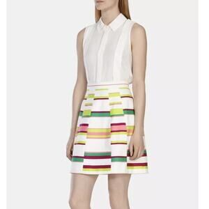 New Karen Millen Colorful Stripe Flare Skirt
